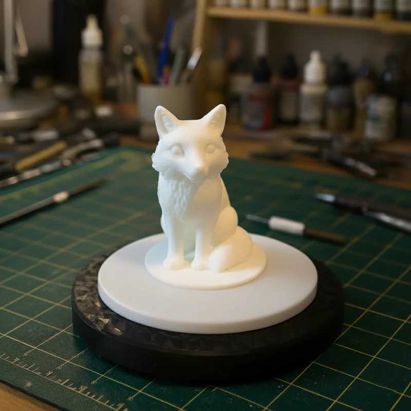 Renard figurine blanc