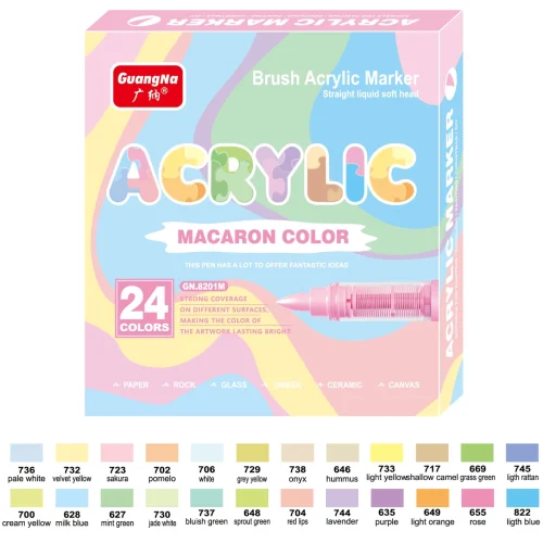 Pack de 24 feutres acryliques pastels