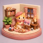 Chat Artiste - Figurine Cosy
