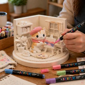 Chat Artiste - Figurine Cosy