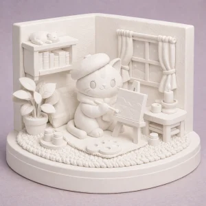 Chat Artiste - Figurine Cosy