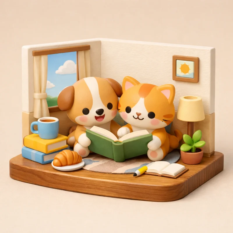 Lecture à deux - Figurine Cosy