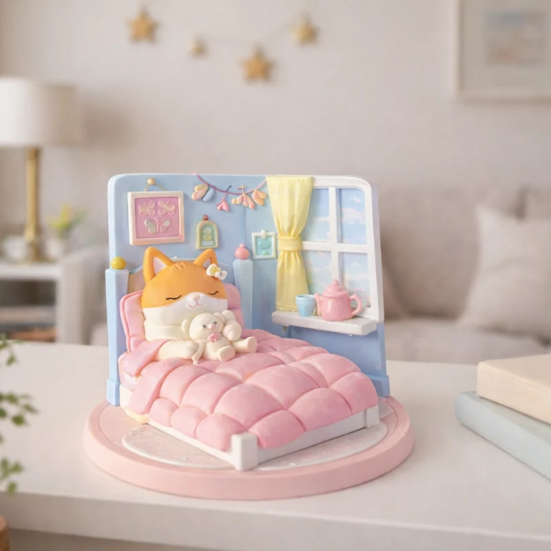 Chat sous la couette - Figurine Cosy