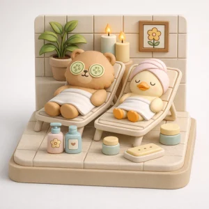 Détente au spa - Figurine Cosy