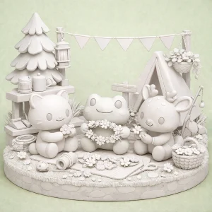 Couronne Fleurie en Forêt - Figurine Cosy