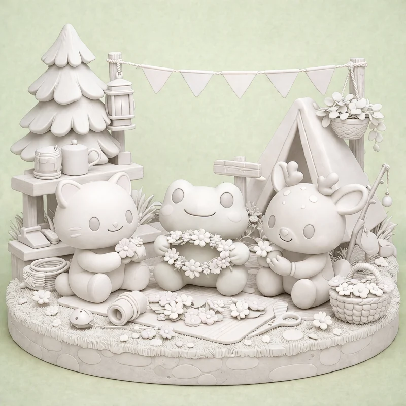 Couronne Fleurie en Forêt - Figurine Cosy