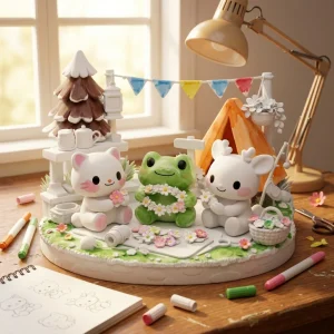 Couronne Fleurie en Forêt - Figurine Cosy