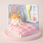 Chat sous la couette - Figurine Cosy