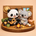 Duo Panda & Koala Musiciens – Figurine Cosy