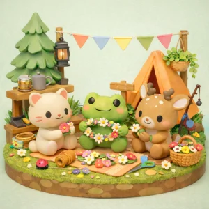 Couronne Fleurie en Forêt - Figurine Cosy