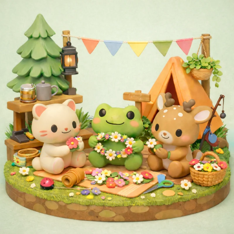 Couronne Fleurie en Forêt - Figurine Cosy