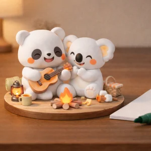 Duo Panda & Koala Musiciens – Figurine Cosy