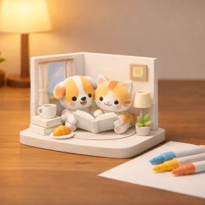 Lecture à deux - Figurine Cosy