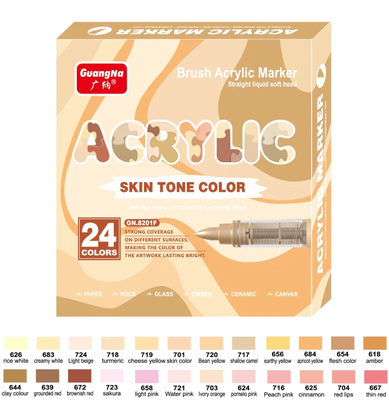 Pack de 24 feutres acryliques skin tone