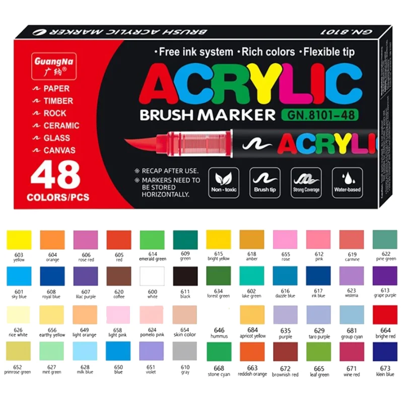 Pack de 48 feutres acryliques