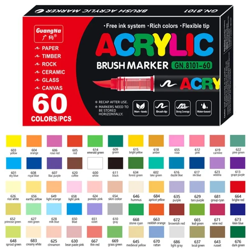Pack de 60 feutres acryliques