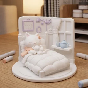 Chat sous la couette - Figurine Cosy