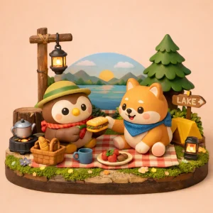 Pique-nique en pleine nature - Figurine Cosy