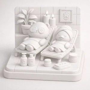 Détente au spa - Figurine Cosy